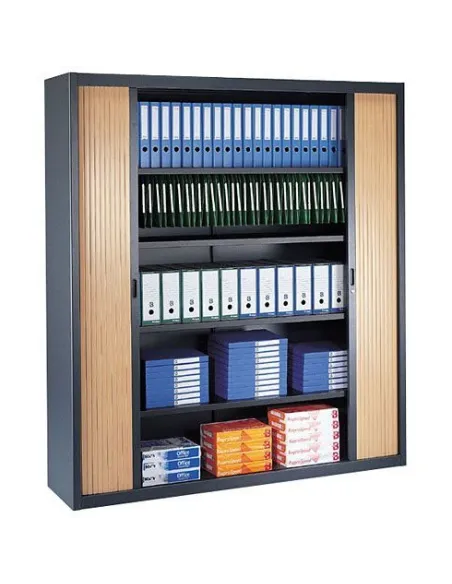 Armario metalico persiana desmontable 200x160 antracita/haya