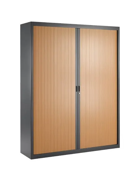 Armario metalico persiana 200x160 antracita/cerezo