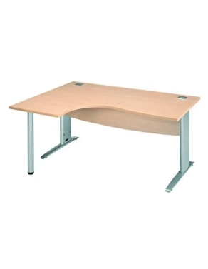 Mesa oficina 160 haya ala izquierda patas metal antracita