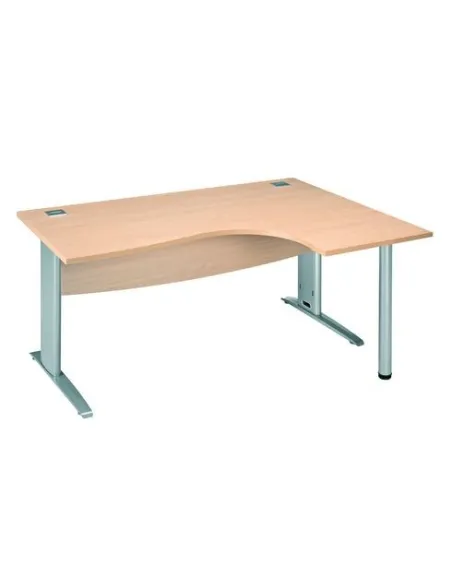 Mesa oficina 160 haya ala derecha patas metal aluminio