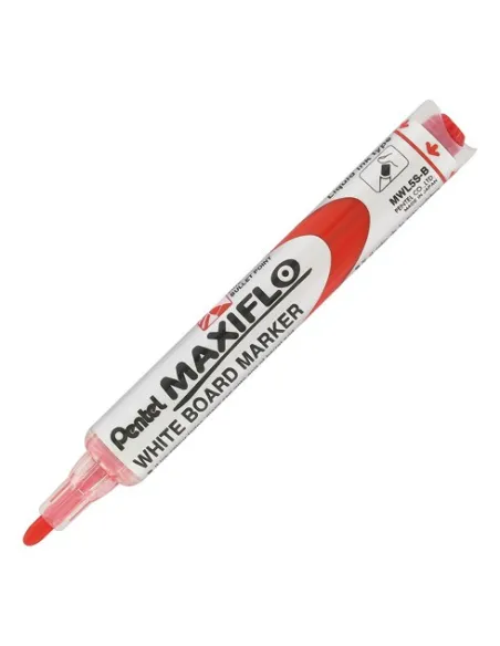 Rotulador pizarra pentel maxiflo rojo