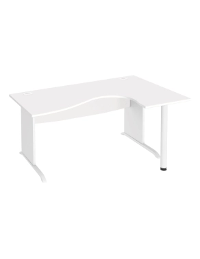 Mesa oficina 180 ala derecha patas madera en L blanca