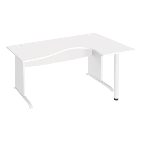 Mesa oficina 180 ala derecha patas madera en L blanca