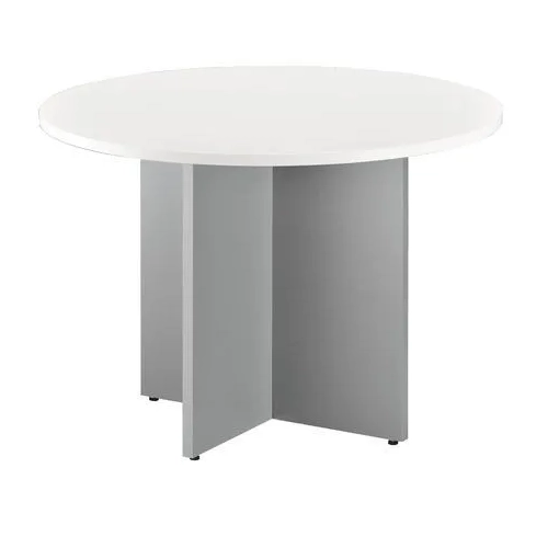 Mesa redonda 100 cm blanca patas en cruz blancas