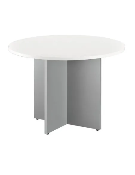 Mesa redonda 100 cm blanca patas en cruz blancas