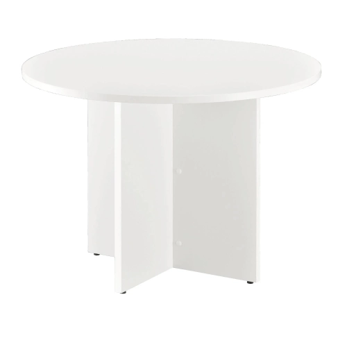 Mesa redonda 100 cm blanca patas en cruz blancas