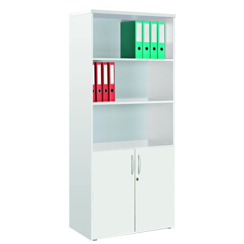 Armario biblioteca alto 182x80 puertas bajas blanco