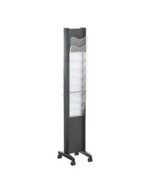 Expositor folletos con ruedas color negro