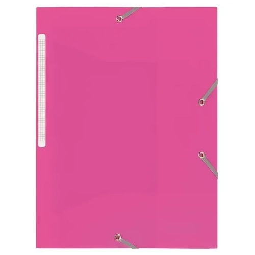 Carpeta polipropileno con gomas 3 solapas  rosa