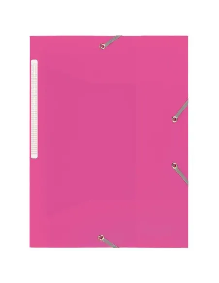 Carpeta polipropileno con gomas 3 solapas  rosa