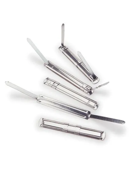 Caja 50 fasteners acero inoxidable dorado