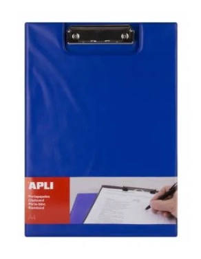 Carpeta portabloc con tapa y pinza superior azul