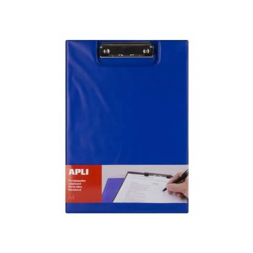 Carpeta portabloc con tapa y pinza superior azul