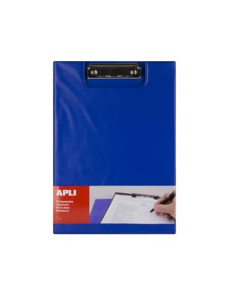 Carpeta portabloc con tapa y pinza superior azul