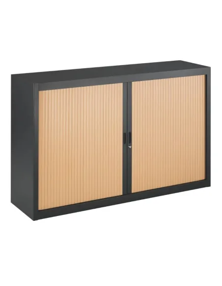 Armario metalico persiana desmontable 100x160 antracita/haya