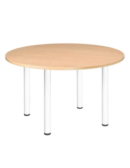 Mesa redonda 120 haya 4 patas tubo metálico color b lancas