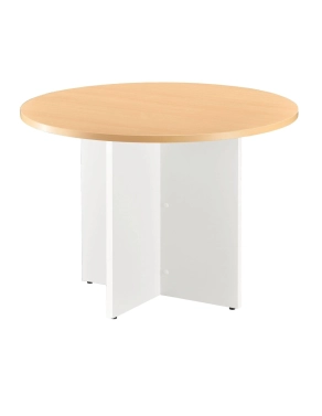 Mesa redonda 100 cm haya pata en cruz blancas