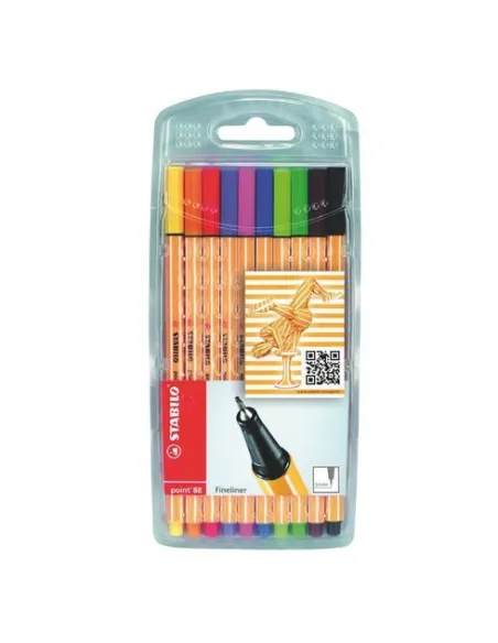 Blister 10 rotuladores Stabilo Point 88 surtidos