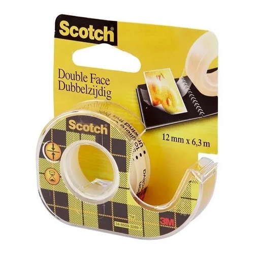 Cinta adhesiva Scotch doble cara + dispensador