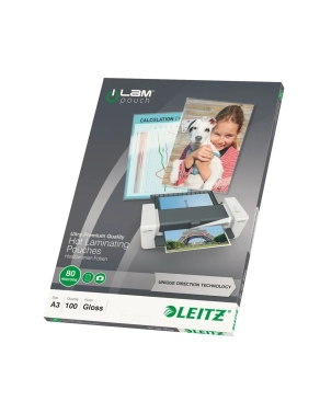 Caja carteras de plastificar A3 80 mc Leitz ILAM