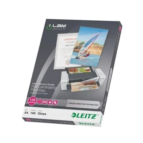 Caja carteras de plastificar A4 125mc Leitz ILAM