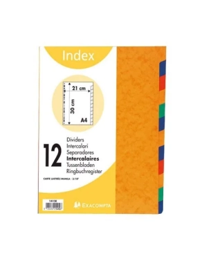 Juego 5 separadores Exacompta A4 225gr colores intensos