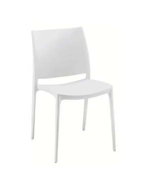 Silla fija Elya 4 patas polipropileno blanca
