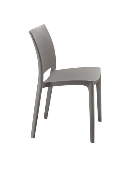 Silla fija Elya 4 patas polipropileno gris