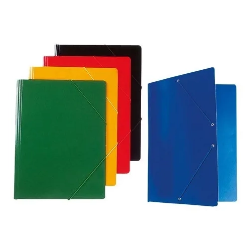 Carpeta gomas 3 solapas carton 700 grms brillante negra