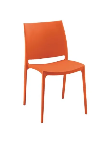 Silla fija Elya 4 patas polipropileno naranja