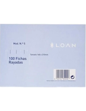 Pack 100 fichas de cartulina Exacompta horizontal 160x215mm