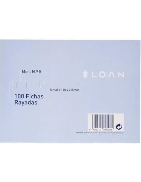 Pack 100 fichas de cartulina Exacompta horizontal 160x215mm