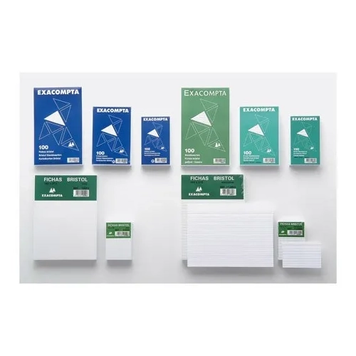 Pack 100 fichas de cartulina Exacompta lisa 125 x 200mm