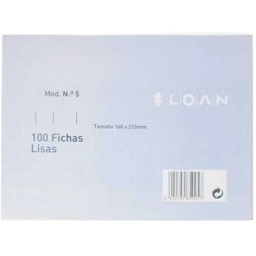 Pack 100 fichas de cartulina Exacompta lisa 160 x 215mm