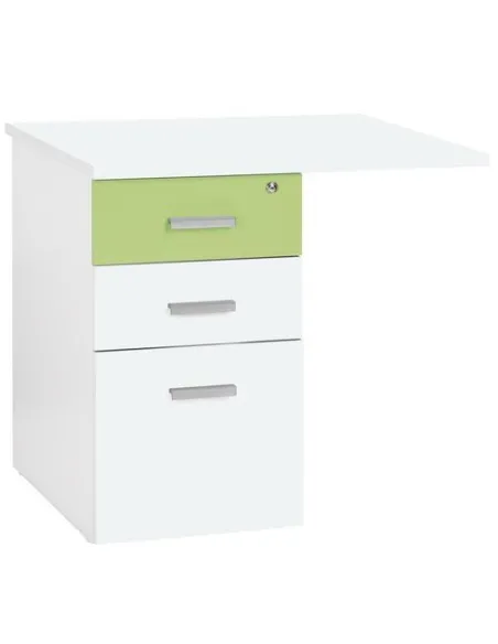 Ala mesa cajonera intuitiv blanco-verde