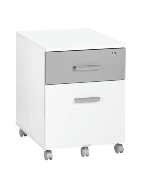 Cajonera Movil Blanco Intuitiv 2 cajones Aluminio
