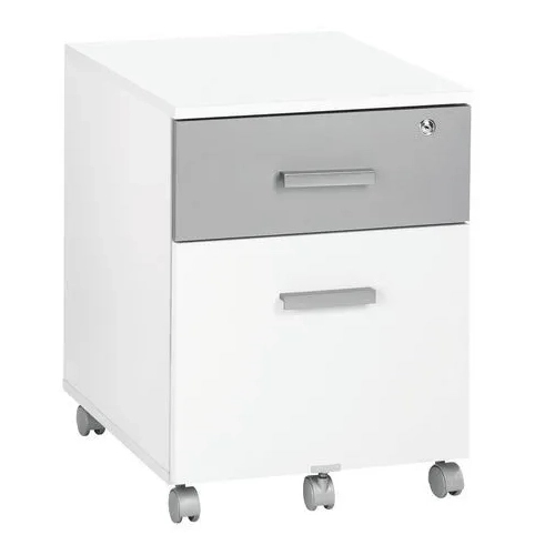 Cajonera Movil Blanco Intuitiv 2 cajones Aluminio