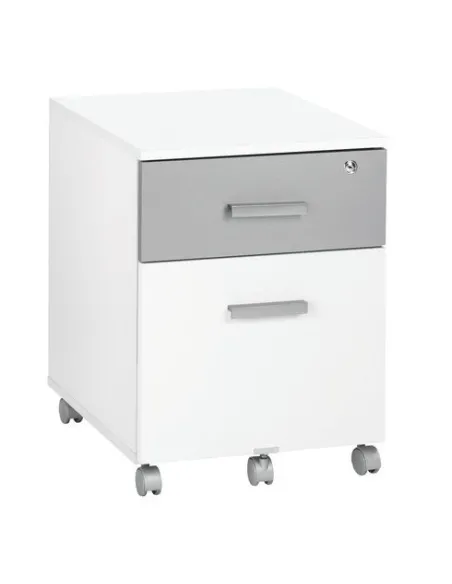 Cajonera Movil Blanco Intuitiv 2 cajones Aluminio