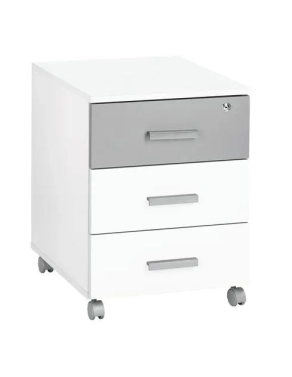 Cajonera Movil Blanco Intuitiv 3 cajones Aluminio