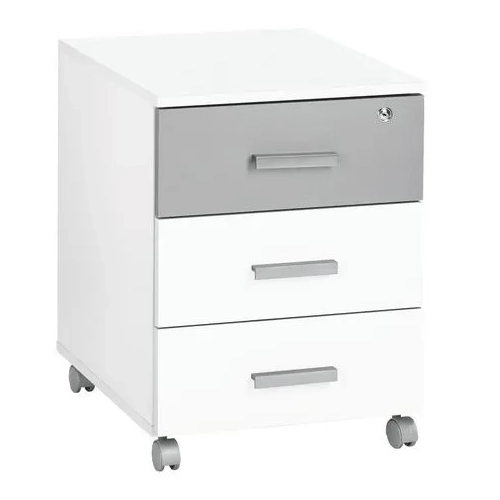 Cajonera Movil Blanco Intuitiv 3 cajones Aluminio