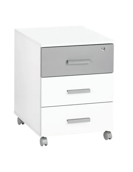 Cajonera Movil Blanco Intuitiv 3 cajones Aluminio