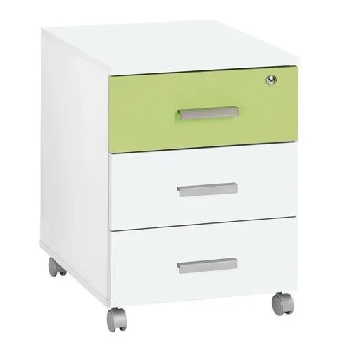 Cajonera Movil Blanco Intuitiv 3 cajones Verde