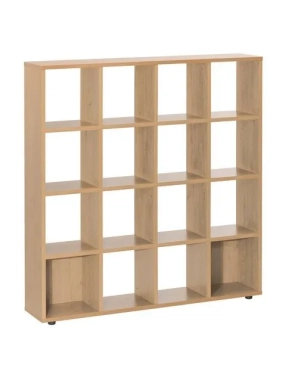 Biblioteca 16 casilleros intuitiv roble claro 163x160x30
