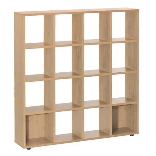 Biblioteca 16 casilleros intuitiv roble claro 163x160x30