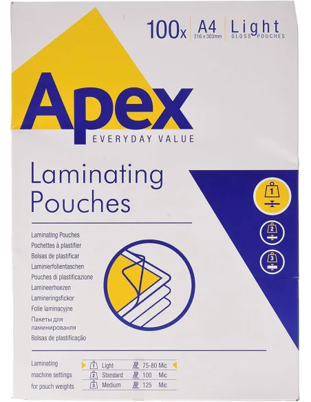 Caja100 fundas plastificar A4 80 micras