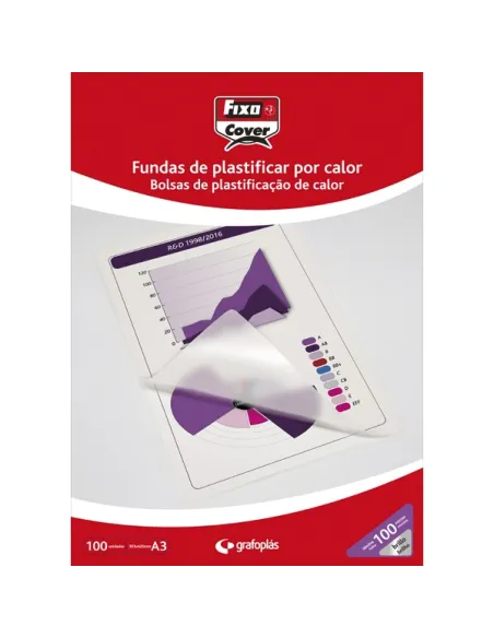 Caja 100 fundas plastificar A3 125 micras