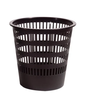 Papelera plastica ranurada conica 16 litros negra