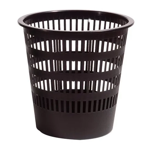 Papelera plastica ranurada conica 16 litros negra