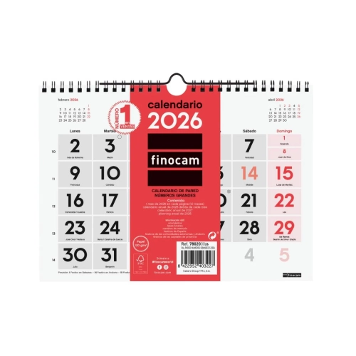 Calendario Finocam  de pared 43x31 numeros grandes L