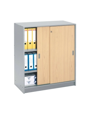 Armario madera 100x90 cm gris puerta corredera haya